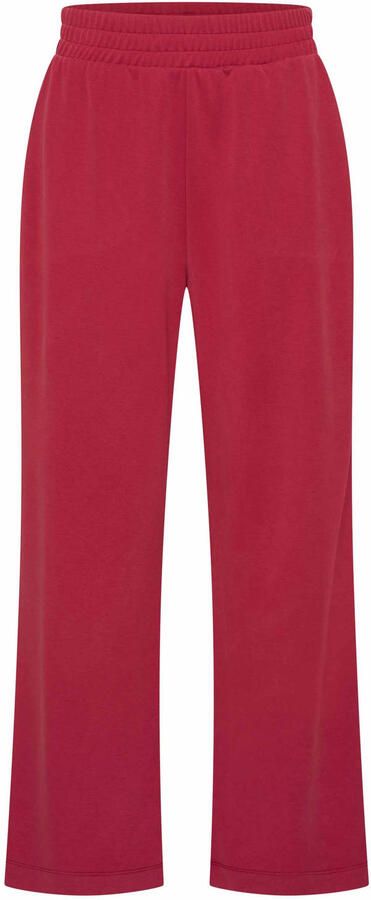 Expresso wide leg high waist broek rood gebreid