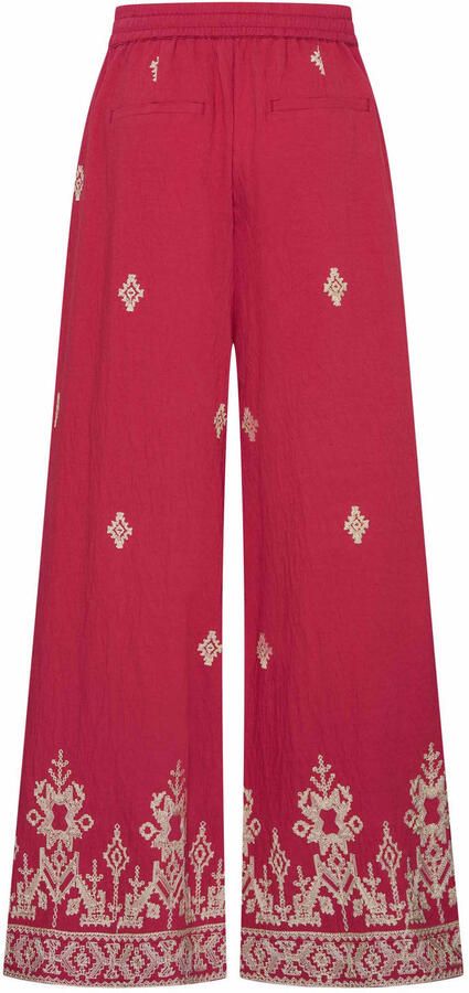 Expresso wide leg high waist broek rood