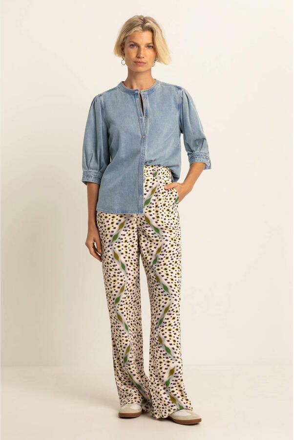 Expresso wide leg high waist casual broek multi