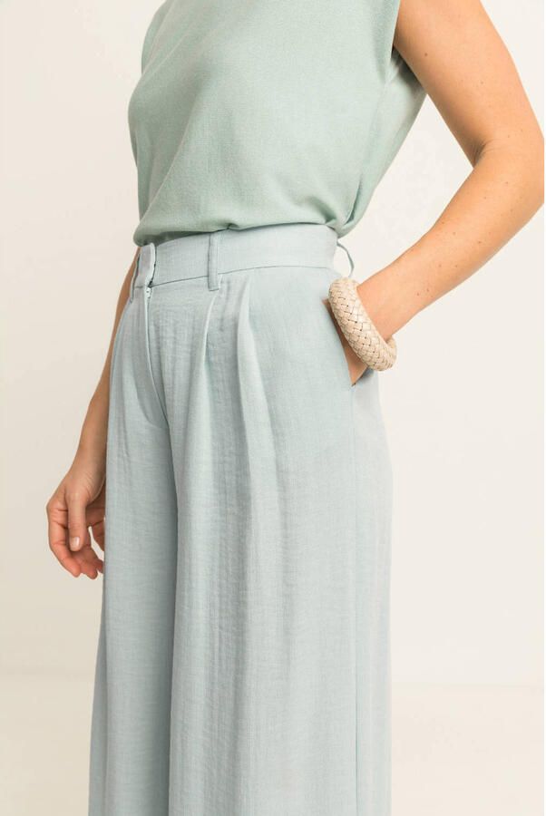 Expresso wide leg high waist pantalon lichtblauw - Foto 2