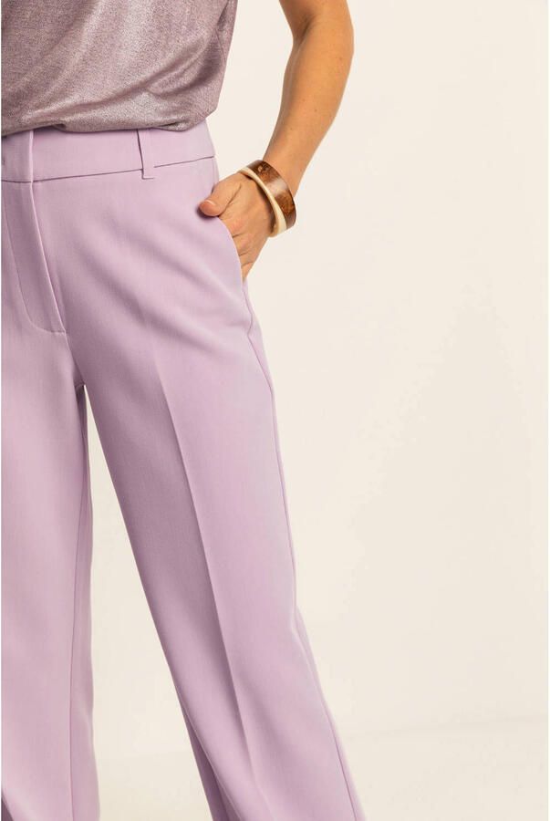 Expresso wide leg high waist pantalon lila
