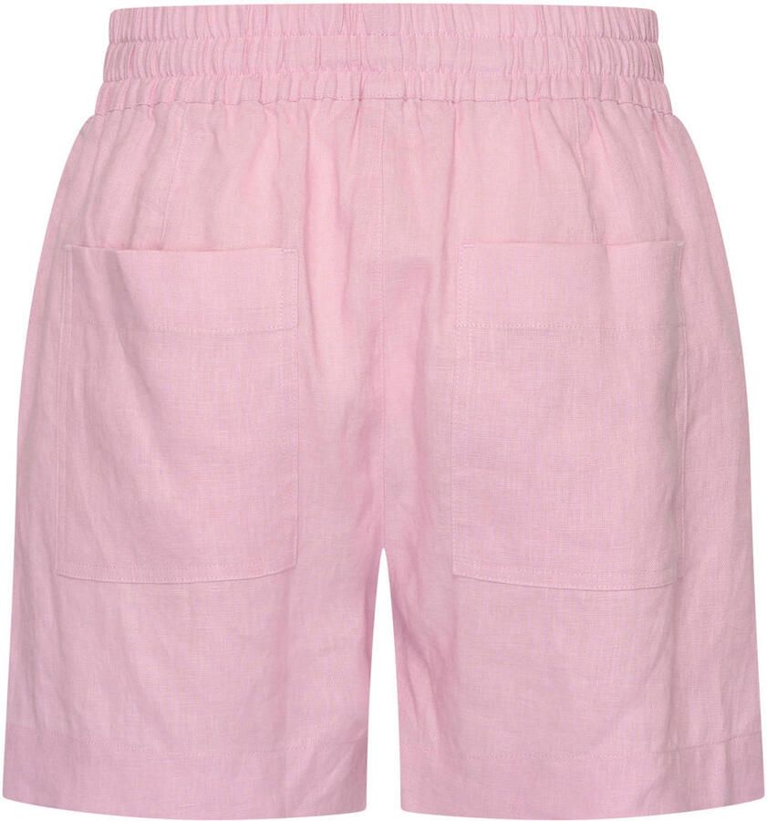Expresso wide leg regular waist casual short linnen roze - Foto 2