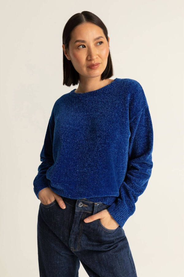 Expresso gebreide trui met textuur blauw