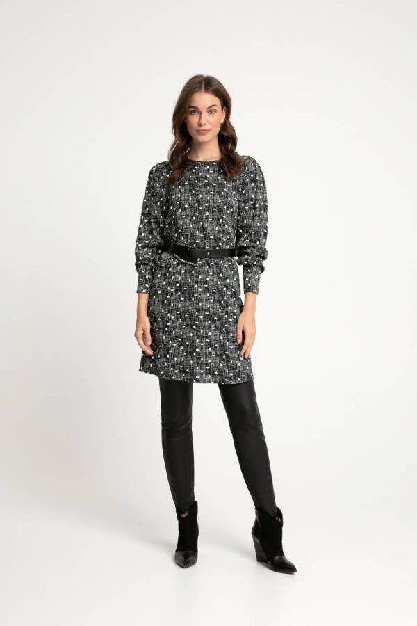 Expresso jurk met all over print zwart - Kledingwinkel.nl