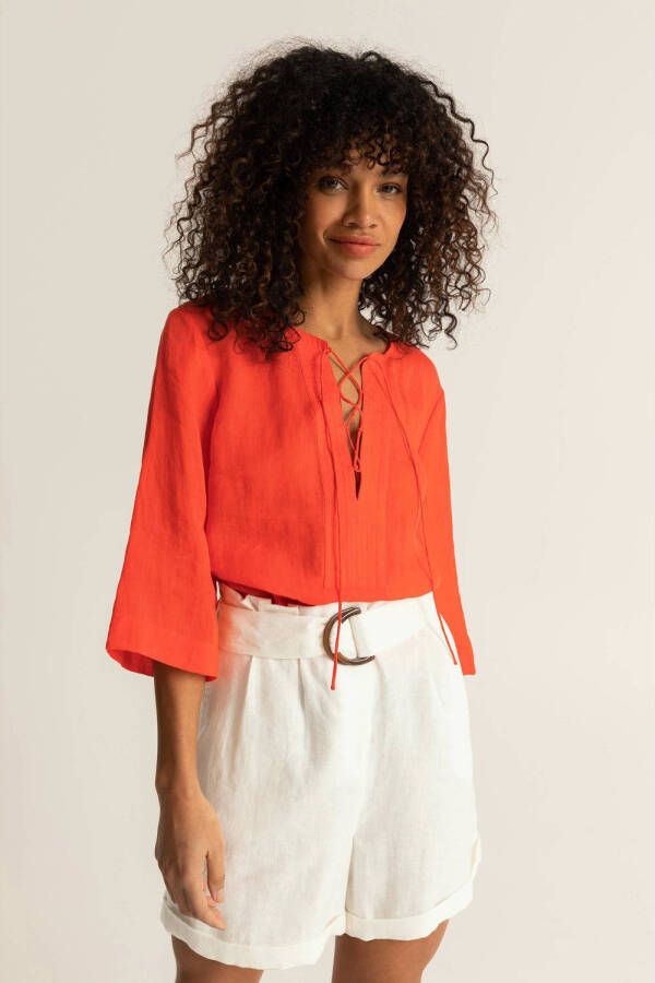 Expresso linnen blousetop oranje