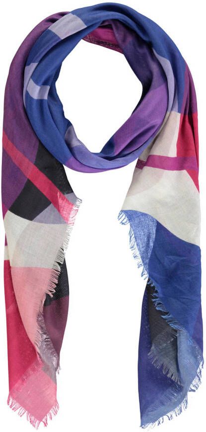 Expresso sjaal blauw roze zwart
