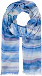 Expresso sjaal met all-over print blauw paars wit