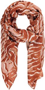 Expresso sjaal met zebraprint oudroze brique