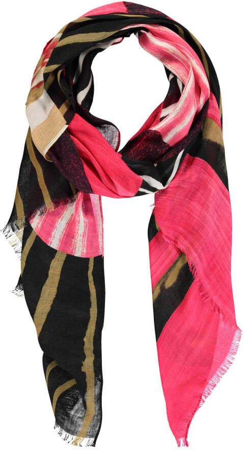 Expresso sjaal roze zwart beige