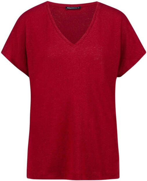Expresso T-shirt met linnen rood