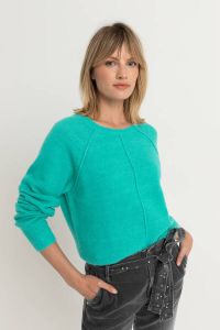 Expresso trui met wol turquoise