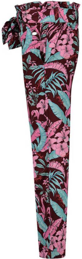 29FT straight fit broek met all over print paars roze blauw