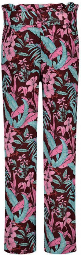 29FT straight fit broek met all over print paars roze blauw