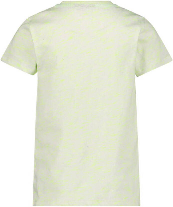 29FT T-shirt met printopdruk wit neon geel