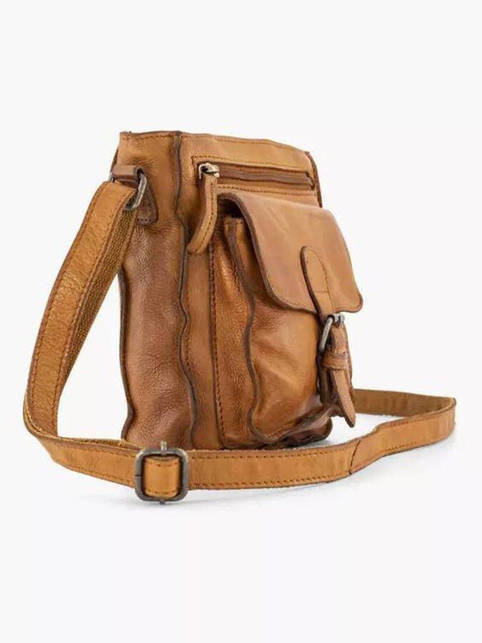 5th Avenue leren crossbody tas bruin