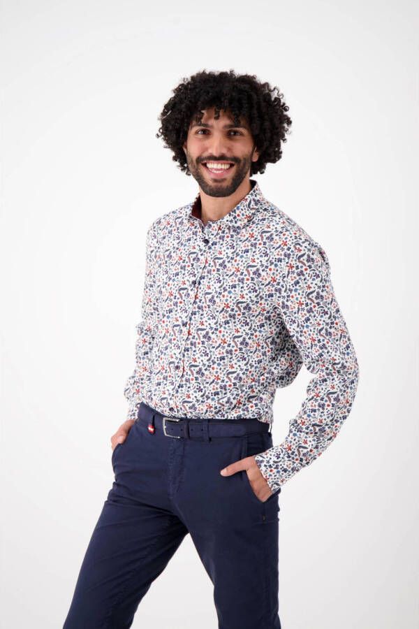 A fish named Fred slim fit overhemd Flower met all over print multi