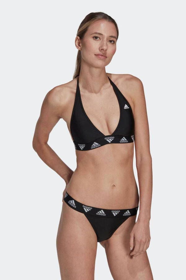 adidas Performance niet-voorgevormde triangel bikini zwart wit