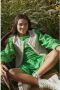 AI&KO longsleeve Isabelle met ruches groen Top Meisjes Katoen Ronde hals 140 - Thumbnail 4
