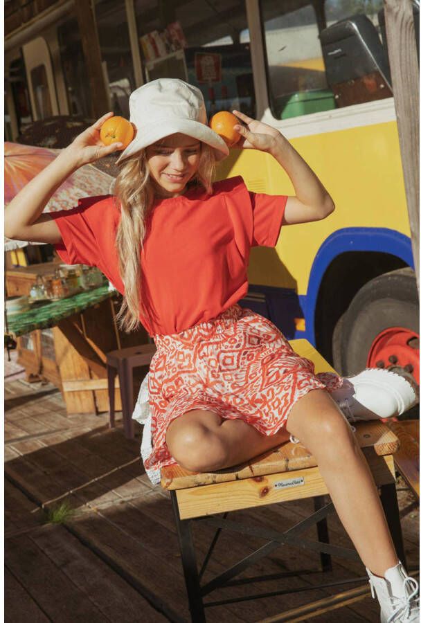 AI&KO rok Yanta Aztec met all over print rood