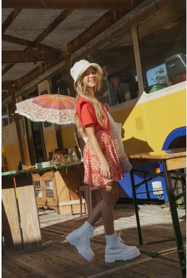 AI&KO rok Yanta Aztec met all over print rood