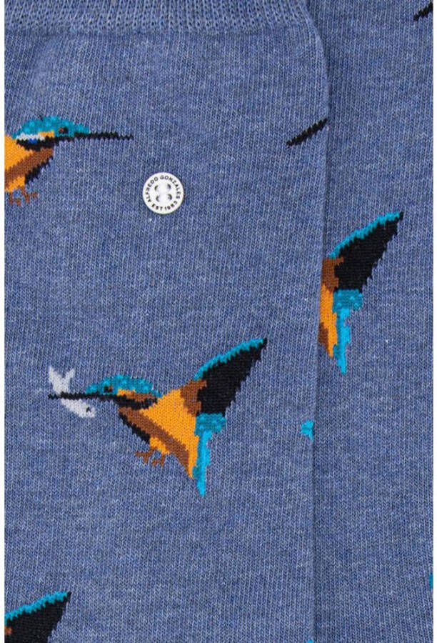 Alfredo Gonzales sokken Kingfisher met print blauw