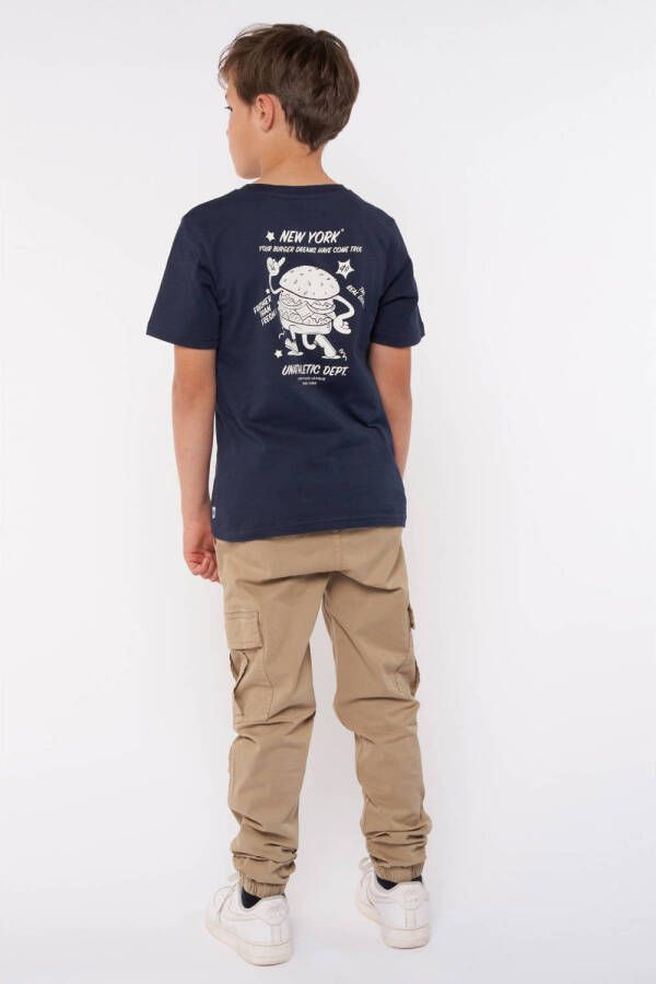 America Today T-shirt Elijah JR met backprint donkerblauw