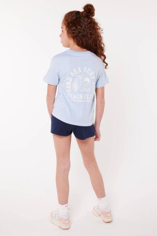 America Today T-shirt Emmalyn JR met backprint lichtblauw