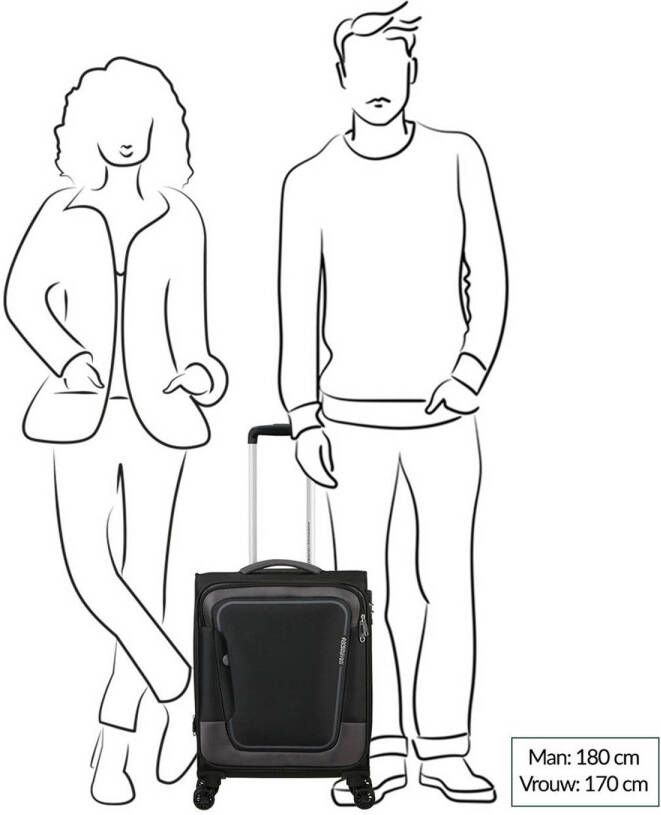 American Tourister trolley Pulsonic 55 cm. Expandable zwart