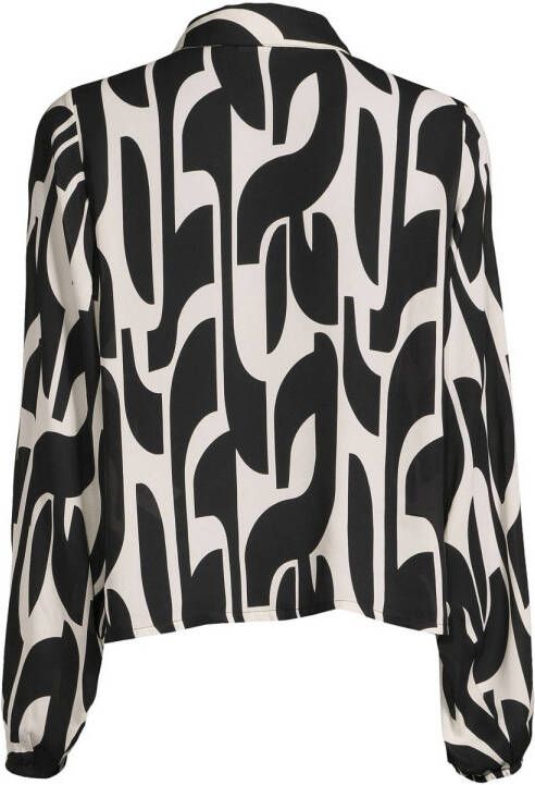 Another-Label blouse Macy graphic shirt l s met grafische print zwart
