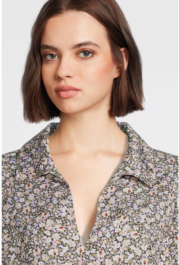 Another-Label gebloemde blousejurk Diana groen lila geel