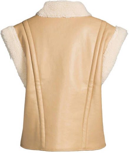 Another-Label gilet Unni lammy vest zand