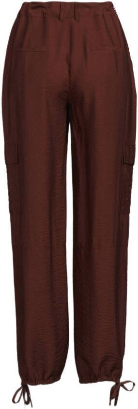 Another-Label high waist loose fit broek Deni pants donkerbruin