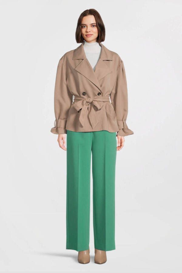 Another-Label high waist straight fit pantalon groen