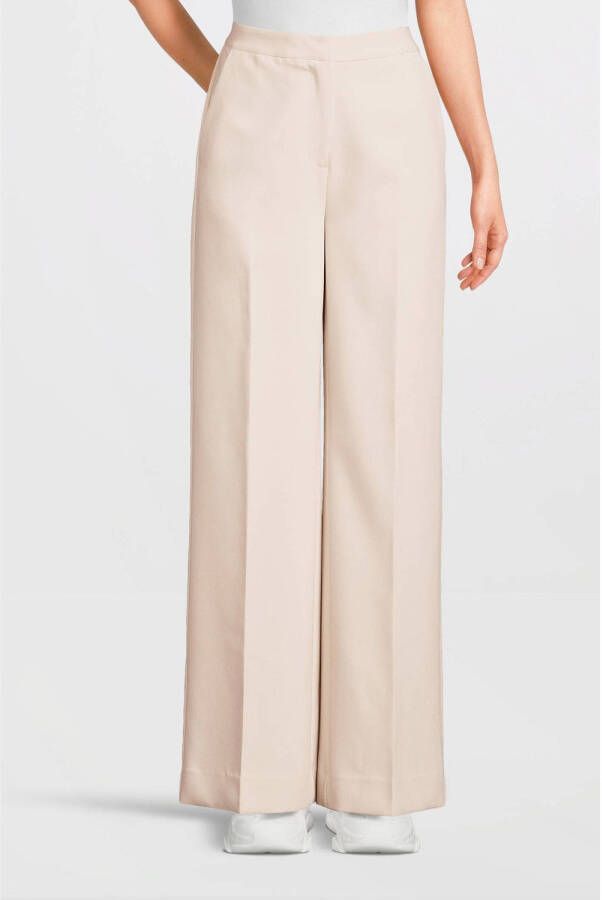 Another-Label high waist wide leg pantalon Moore pants zand
