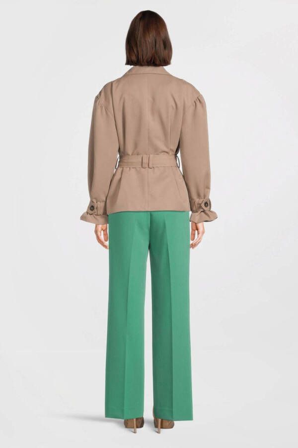Another-Label straight fit pantalon Moore van gerecycled polyester groen