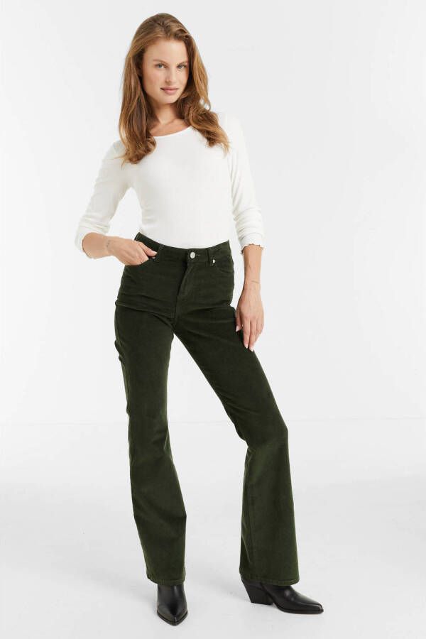 anytime corduroy jeans groen