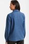 Anytime denim blouse met peter pan kraag blauw - Thumbnail 3