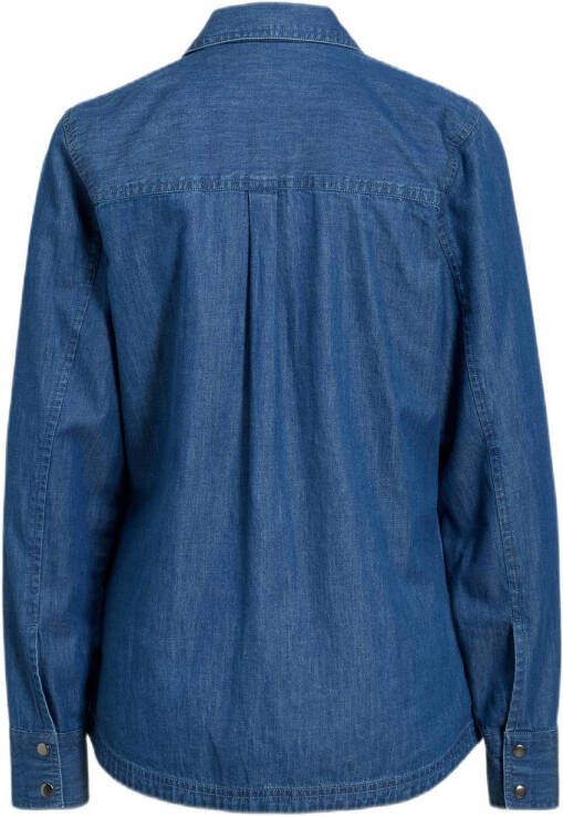 anytime denim blouse met zakken blauw