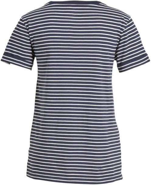 Anytime gestreepte T-shirt donkerblauw wit - Foto 2