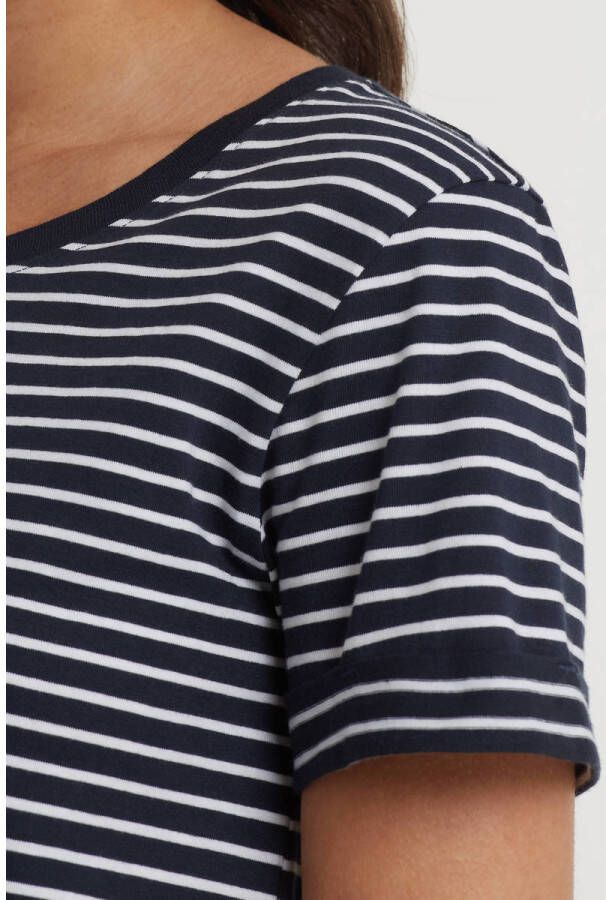 Anytime gestreepte T-shirt donkerblauw wit - Foto 3