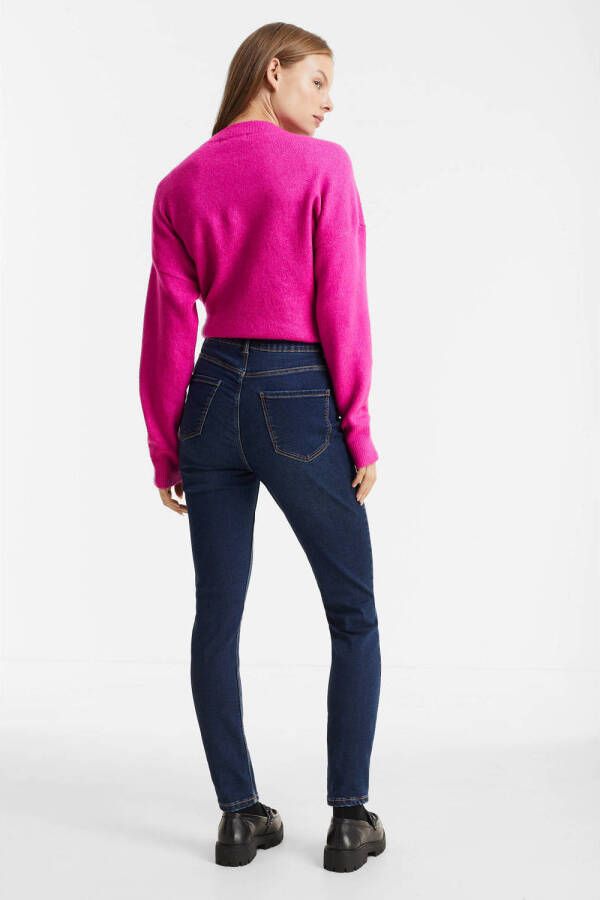 Anytime high rise skinny jeans donkerblauw - Foto 4