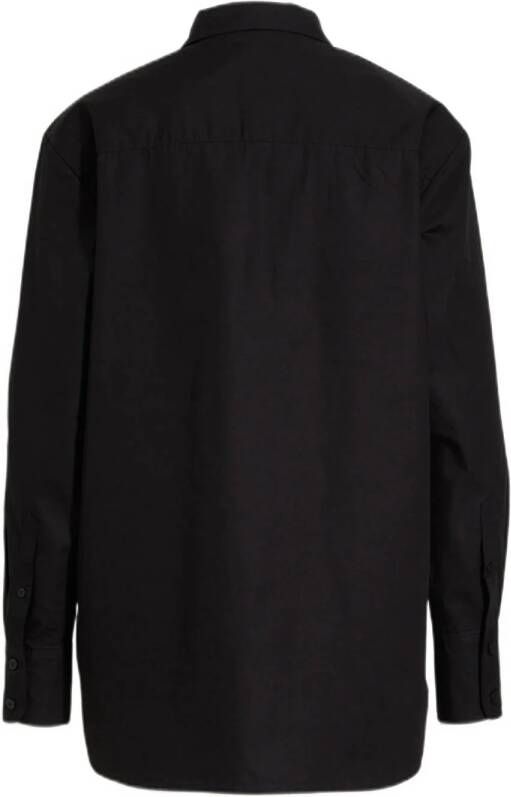 Anytime lange poplin blouse zwart - Foto 2