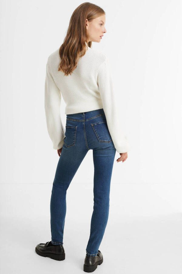 Anytime mid rise skinny jeans blauw - Foto 4
