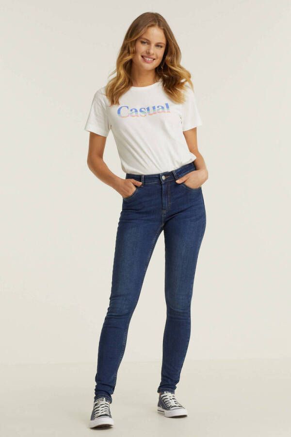 anytime mid rise skinny jeans blauw