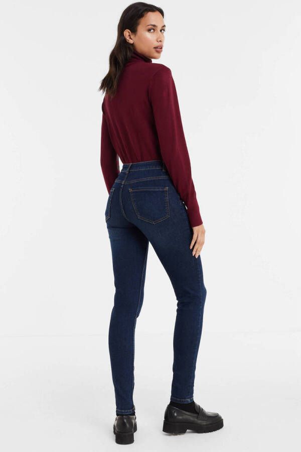 anytime mid rise skinny jeans donkerblauw