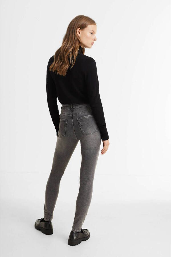 Anytime mid rise skinny jeans grijs - Foto 4