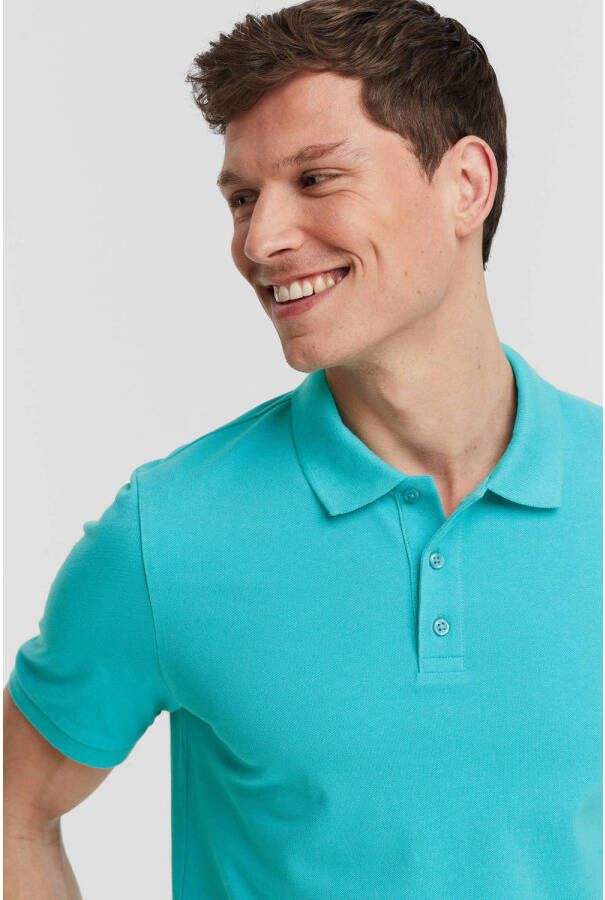 anytime piqué polo turquoise