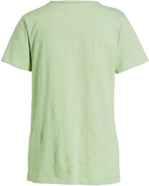 anytime raw edge T-shirt groen