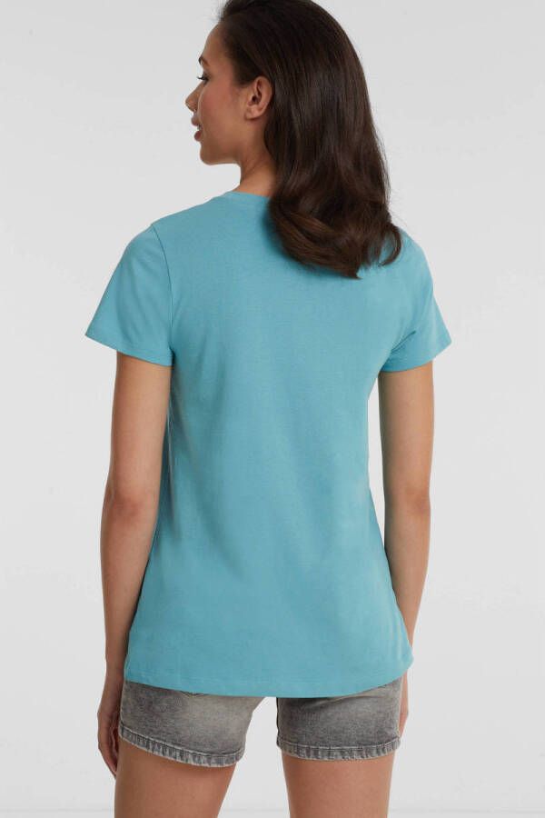 anytime T-shirt met V-hals blauw