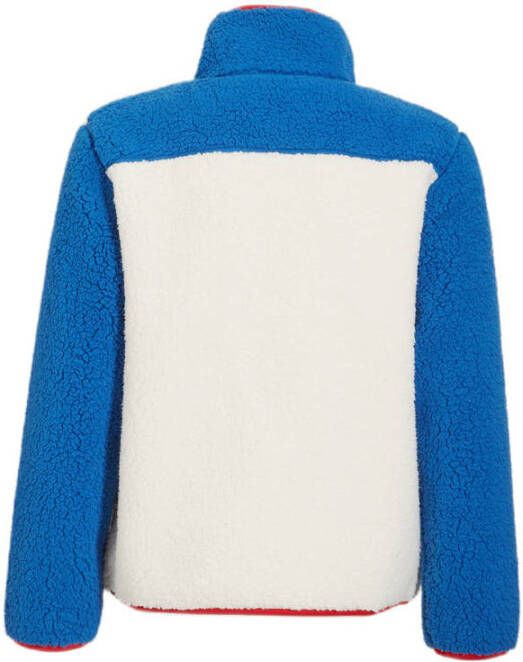 anytime teddy fleece vest wit blauw